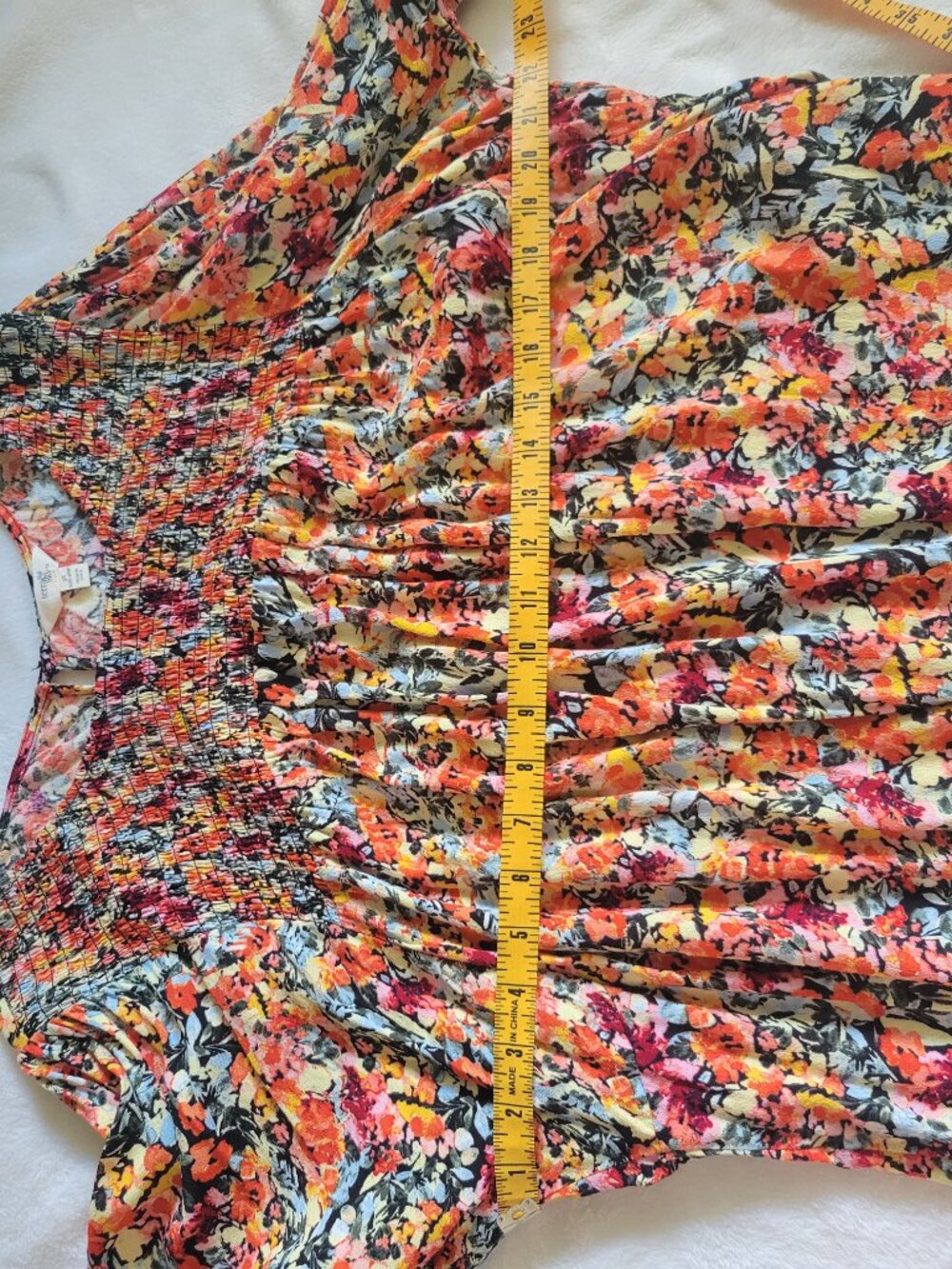 Terra & Sky Floral Smocked Peasant Blouse Top Plus Size 3X EUC - Picture 8 of 8